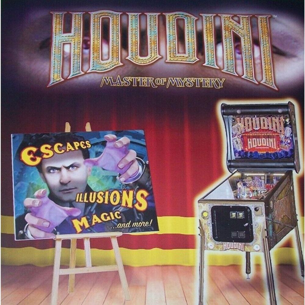 Harry Houdini Master Of Mystery Pinball Machine Poster Original Wall Art Promo